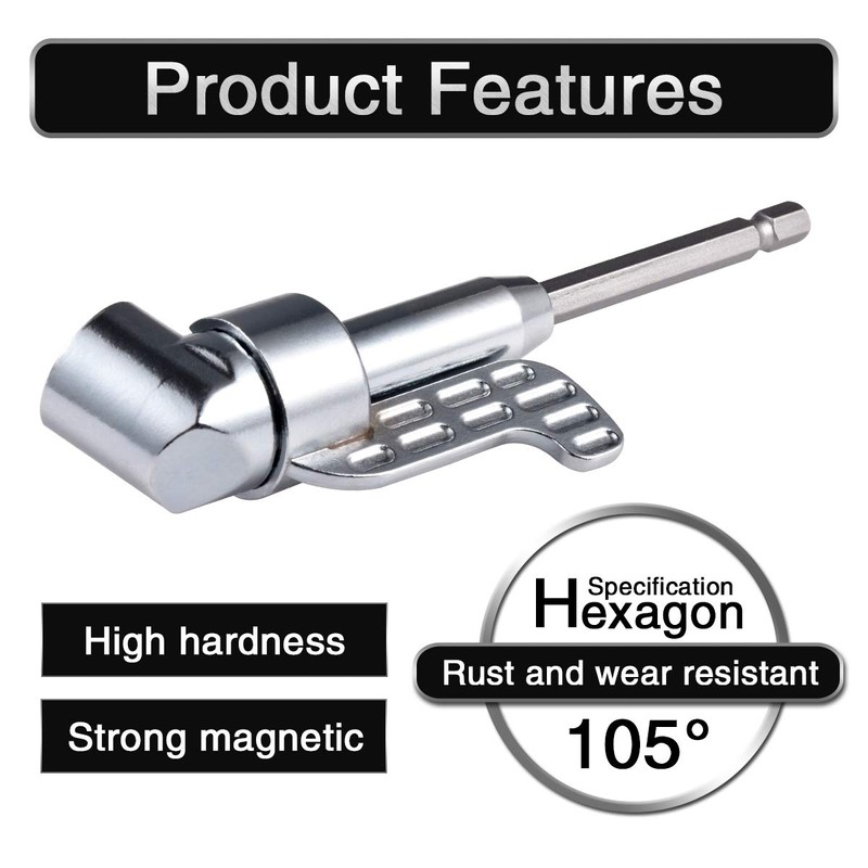 HOHXEN 105° Angle Wrench, 105 Degree Right Angle Drill Adapter