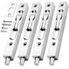 French Door Lock, 6 Inch Heavy Stainless Steel Flush Latch Bolts, Concealed Security Double Door Lock for Inactive Leaf, Double Door Opening and Composite Wood Double Dummy Door (4 PCS Silver)