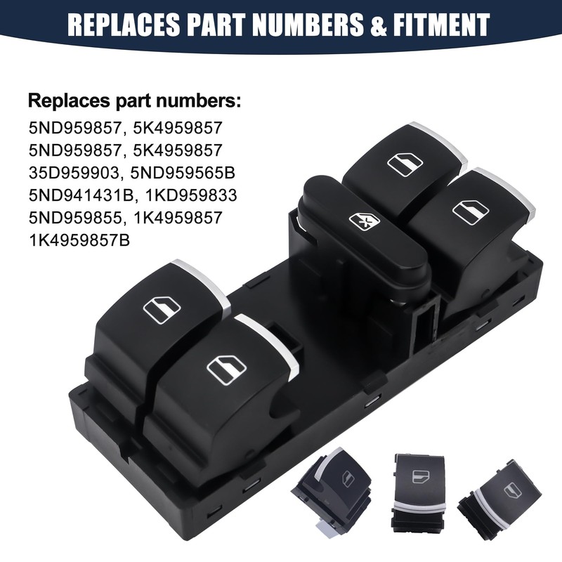 HISports Electric Window Regulator Switch Compatible with VW MK5 MK6