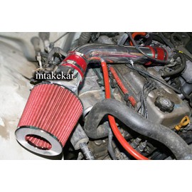 PERFORMANCE AIR INTAKE KIT + FILTER FOR 1995-1999 TOYOTA TACOMA 2.4/1995 TOYOTA 4RUNNER 2.4L l4 ENGINE (Red)