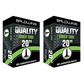 PAIR 20" Baldwins Cycle/Bike Inner Tubes 20" x 1.75 to 2.125 (Fits any 1.75, 1.85, 1.90, 1.95, 2.0, 2.10, 2.125) Schrader/Car Type Valve (Pack of 2)