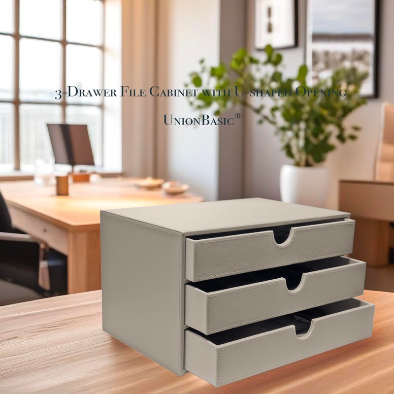 UnionBasic Document Organizer, 3-Drawer File Cabinet Document Storage Box, Office