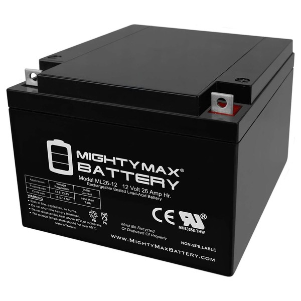 Mighty Max Battery ML26-12 12V 26AH Battery Replacement for Sota