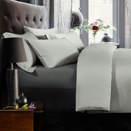 NTBAY 500 Thread Count 100% Egyptian Cotton Single Fitted Sheet, Super Soft Cozy and Breathable Deep 12" / 30cm Fitted Bed Sheet, Dark Grey