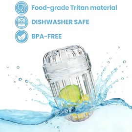 Lasflores Tritan Tea Strainer，Removable Filter Ball - Food Grade，Fits Kefir Grains，Tea，Coffee，Fruits，Compatible with Most Wide-Mouth Jars