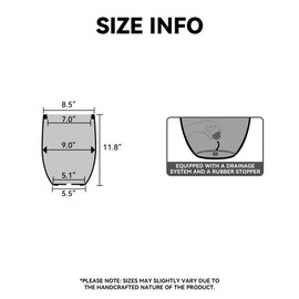 Kante 11.8 Inch Tall Concrete Planter, Large Indoor Outdoor Plant Pot with Drainage, Smooth Weathered Concrete Finish with Forest Green Interior, Ideal for Porch, Home, Garden, Patio