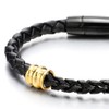COOLSTEELANDBEYOND Mens Stainless Steel Gold Black Square Franco Chain Curb