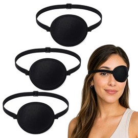 3pcs Parches para Ojos Ambliopía Ajustables,Para Tratamiento de Ambliopía y Protección,Uso en Ojo Izquierdo o Derecho, Ideal para Niños y Adultos, Parches para Entrenamiento de Ojos Perezosos (Negro)