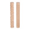 sourcing map 2pcs Wood Clay Roller Pebbles + Leaves Pattern