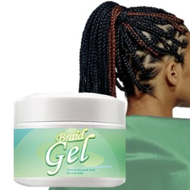 Braid Gel Extreme Hold Braiding Gel for Twist, Locs, Box Braids - Flakeless Braid & Edge Gel Hair Styling Gel, Tames Frizz & Edges - Twisting & Conditioning Shining Gel for All Hair Types