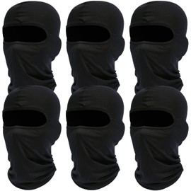 Balaclava Ski Face Mask: Cooling Neck Gaiter Full Face Cover Hood Shiesty Mask for Men Women 6 Pack (Black-6 Pack)
