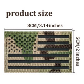 Reflective USA Flag Patch Infrared IR US USA American Flag Patch Embroidered Hook Loop Fastener Backing Emblem 2"x 3.14"