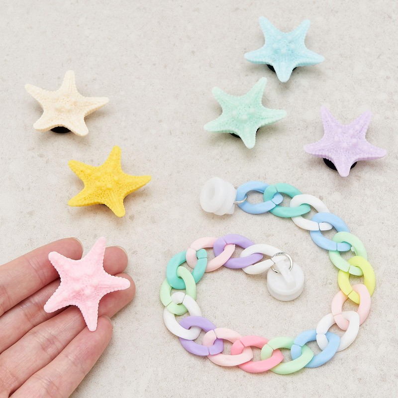 DEVPSISR Accessories Rubber Compatible,Beach Tote,Decorative Charms for Handbag,Starfish
