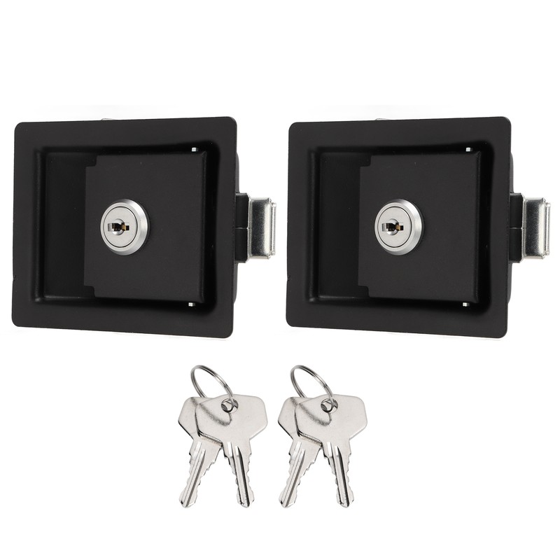 2 Pcs RV Handle Latch Carbon Steel Zinc Alloy Embedded