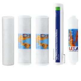 Ultima Green RO Compatible 5 Filter Replacement Kit with 50 GPD RO Membrane – 5-Stage Water Filters for Reverse Osmosis System – Sediment, Carbon Block, GAC, Membrane