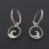 Touch Jewellery 925 Sterling Silver Hoop Earrings with Dangling Wave