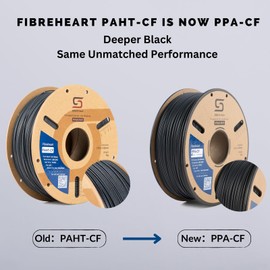 Siraya Tech Fibreheart PPA-CF 3D Printing Filament: Industrial-Grade Carbon Fiber Nylon, Superior Strength & Heat Resistance PAHT-CF (1kg, Black)