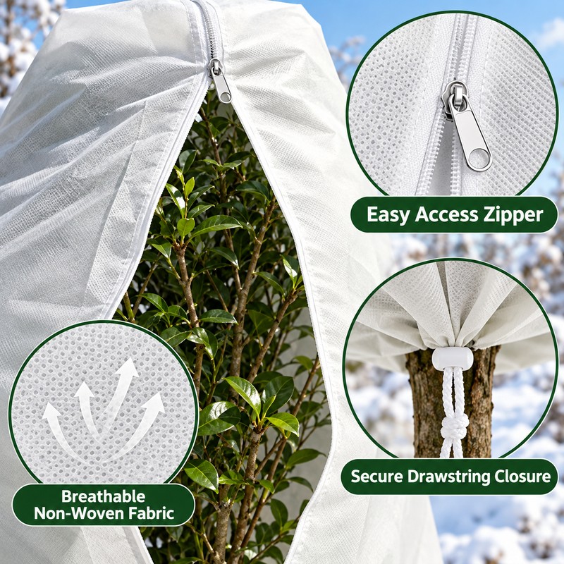 Plant Frost Protection Cover for Shrubs and Potted Plants –