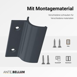 Ante bellum Balcony Door Handle Aluminium Door Handle for Balcony with Limiter, Patio and Fly Screen Doors, Patio Door Handle Including Screws, Easy Installation without Drilling (RAL 7016)