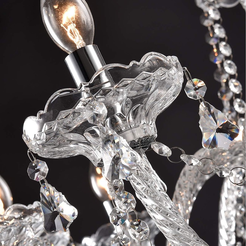 Ridgeyard Modern Luxurious K9 Crystal Chandelier Candle Cognac Pendant Lamp