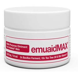 emuaid EMUAIDMAX Ointment for Itchy Skin, Maximum Strength Treatment for Athlete's Foot, Psoriasis, Jock Itch, Rash, Eczema, Cold Sores, Blisters, and Yeast Infection, 0.5oz