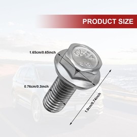 PACLVIO 5PCS Car Top Front Skid Plate Bolts, Skid Plate Screws, 304 Stainless Steel 12mm Hex Head Auto Skid Plate Bolts, Car Accessories Replacement for 4Runner FJ Cruiser Land Cruiser Sequoia Tacoma