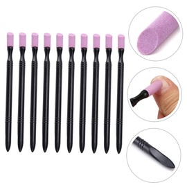 IWOWHERO 10Pcs Nail File Stick Stone Nail Buffer Block for Natural Nails Cuticle Pusher Manicure Supplies Nail Art Tools Portable Nail Buffing Block