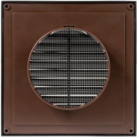 Vent Systems Ø4" Duct - 6.7" x 6.7" Inch Pack of 2 Black Air Vent Cover - Bathroom Exhaust Vent Pipe - White Louvered Outdoor Vent Cover - Ø100 mm (170 x 170 mm)