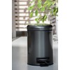 WENKO 3 Litre Anti-Fingerprint Bin, Stainless steel, Black, 17 x