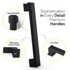 Black Cabinet Handles 5 Inch Hole to Hole - Bar