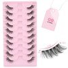 Sixstarhair Half Lashes Natural Looking Cat Eye Lashes with Clear