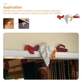 FOMIYES Wood Chicken Figurine Garden Ornament Rustic Home Decor for Outdoor Spaces Lifelike Design for Patios Lawns and Miniature Gardens Lightweight and Adornment