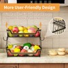 GILLAS 2 Tier Countertop Fruit Basket with 2 Banana Hangers