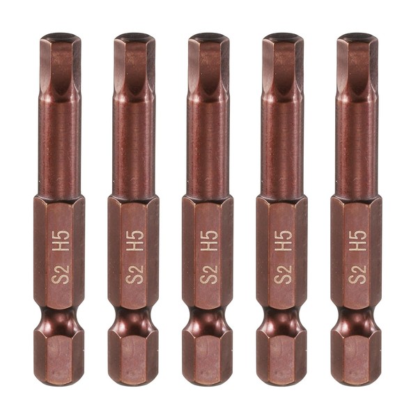 sourcing map 5pcs Hex Head Wrench Drill Bit 5mm(H5) Metric