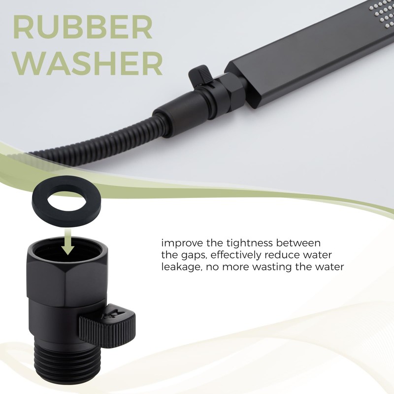Aomasi Shower Head Valve Shut- off, Matte Black Flow Restrictor
