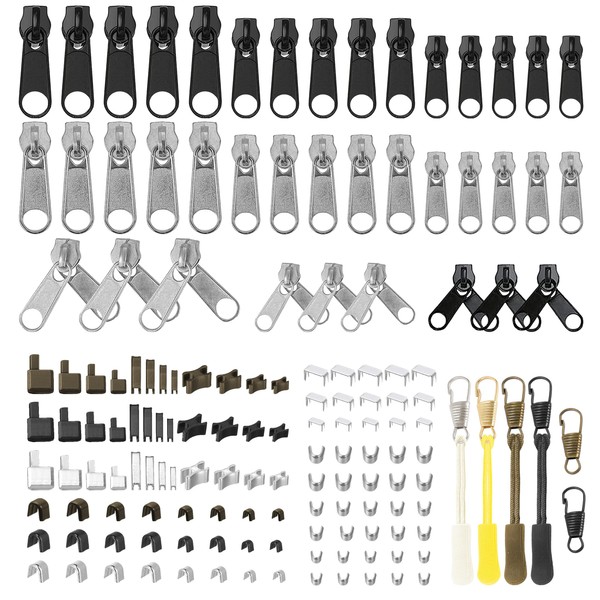 150 Pcs Zipper Repair Kit, Zipper Replacement Kit, 39 Pcs