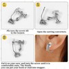 16 Pcs Flat Back Tray Earring Clips with Silicon Pads