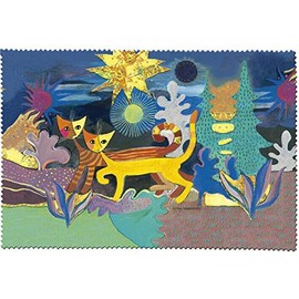 Fridolin 18862 Rosina Wachtmeister Pays des Merveilles Cleaning Cloth for Glasses, Chiffon, 18 x 12.5 x 1 cm Multicoloured
