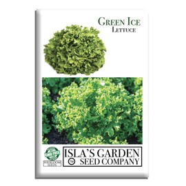 Green Ice Leaf Lettuce Seeds (Lactuca Sativa) – 1000+ Non-GMO Heirloom Seeds by Isla’s Garden Seeds, Crisp Looseleaf Variety, Sweet Flavor, Perfect for Salads, Sandwiches, & Burgers, Garden Gift Idea