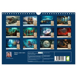 Reise unter dem Meer (Wandkalender 2026 DIN A4 quer), CALVENDO Monatskalender: nach einem Roman von Jules Verne (CALVENDO Wissenschaft)