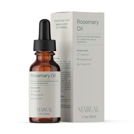 Aceite de Romero Orgánico para El Crecimiento Del Cabello | Con Aceite de Coco Y Castor Oil | Perfecto para Cabello Seco, Dañado Y Fino | Textura Ligera | 100% Puro Y Natural | 50 Ml