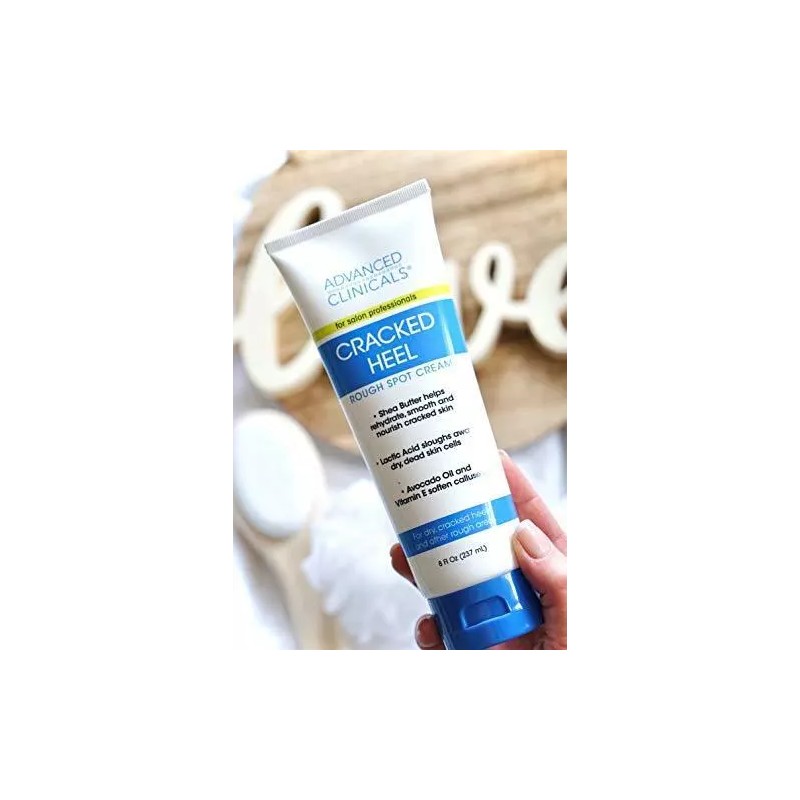 Advanced Clinicals Cracked Heel Cream For Dry Feet, Rough Spots,