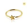 14K Solid Yellow Gold Plain Flat Star 22 Gauge -