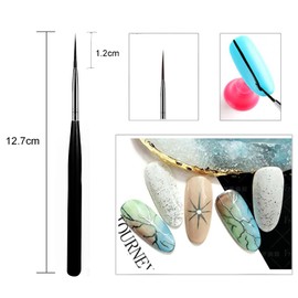 luoshaPUCY Nail Design Brushes, [3 Pieces] Nail Art Liner Brush Professional Nail Art Brush Fineliner for DIY Nail Art Salon Design (Black)