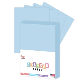 Woodlake Blue Copy Paper, Colored Printer Paper, 8.5 x 11”, 20 LB / 75 GSM Computer Paper, 200 Sheets, Multi-Purpose Pastel Paper, Made in USA