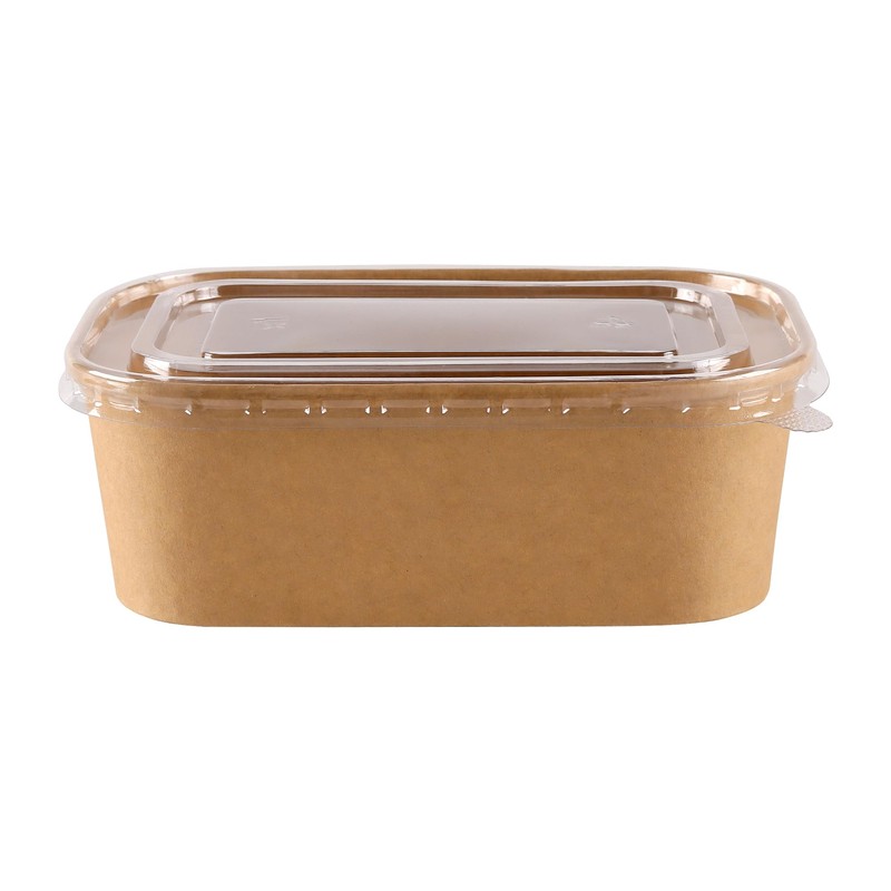 50 Pack 25oz Disposable Kraft Paper Bowls with Lids