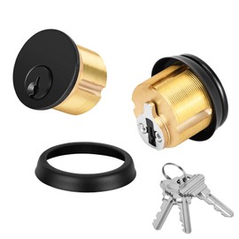 Reetometal Brass Mortise Lock Cylinder for Standard Commercial Storefront Door Lock Replacements with 3 Keys, Adams Rite Style Cam