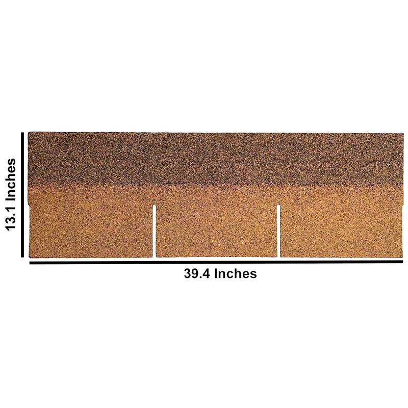 Roofing Shingles 3-Tab 39.4” by 13.1”, Tan Asphalt Shingles (8