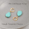 Aobei Pearl Boho Turquoise Teardrop Dangle Earrings 18k Gold Huggie