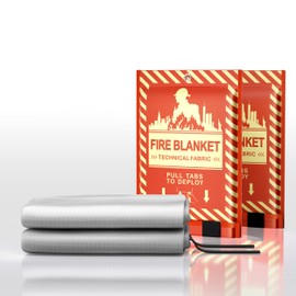 NatureAqua Glow-in-The-Dark Emergency Fire Blanket-3 ply Glass Fibre Fabric Construction, 2 Side Silicone Coated Fire Blanket, 40” x 40” Fiberglass Fire Blankets Emergency for Home and Kitchen, 2 Pack